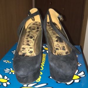Sam Edelman Suede Black Wedges